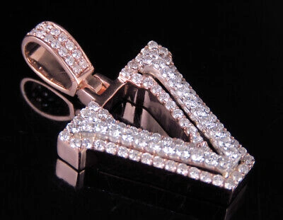 Pre-owned Jewelry Unlimited Custom Letter V Initial Diamond 3d Pendant Charm 10k Two Tone Gold 1 3/4 Ct 1.5" In G-h