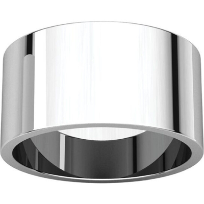 Pre-owned Sti Platinum 10mm Flat Top Barrel Band Wide Ring Not Tapered Wedding Band