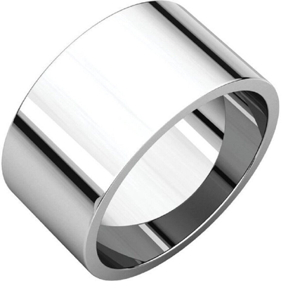 Pre-owned Sti Platinum 10mm Flat Top Barrel Band Wide Ring Not Tapered Wedding Band