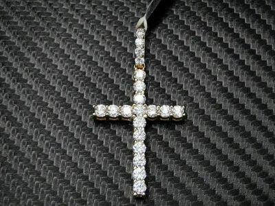 Pre-owned Handmade Si1 1.00 Ct Natural Diamond Cross Pendant Necklace 14k White Yellow Rose Gold