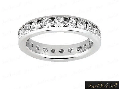 Pre-owned Jewelwesell 2.40ct Round Cut Diamond Classic Channel Set Eternity Band Ring 10k Gold I Si2