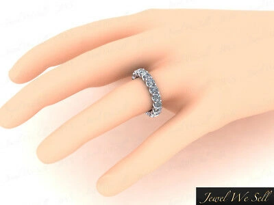 Pre-owned Jewelwesell 2.00ct Round Diamond Shared U-prong Eternity Wedding Ring 14k White Gold I Si2