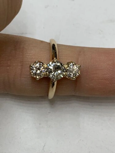 Pre-owned Navid Jewelry Inc 1.35 Carat Round Diamond Natural Cocktail Ring 14k Yellow Gold