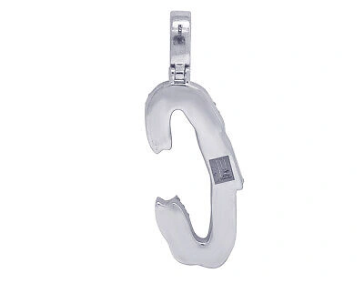 Pre-owned Jewelry Unlimited Baguette Real Diamond Letter Initial Pendant A-z 10k White Gold 3 1/2 Ct 2" U... In F-g