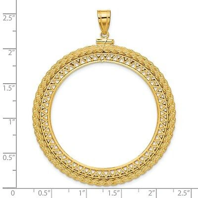 Pre-owned Jewelry Stores Network 14k Yellow Gold Filigree Rope Screw Top Austria 4 Ducat Coin Bezel