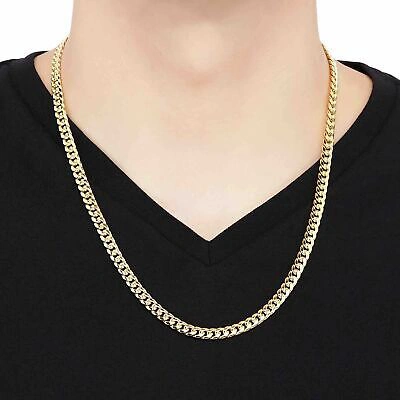 Pre-owned Welry Italian-made Men's 6.1mm Miami Curb Chain Necklace In 10k Yellow Gold, 22"