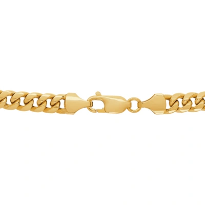 Pre-owned Welry Italian-made Men's 6.1mm Miami Curb Chain Necklace In 10k Yellow Gold, 22"