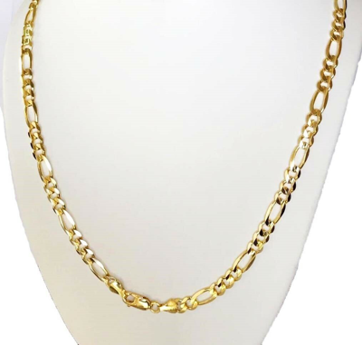 Pre-owned Gd Diamond 6mm 26" 36 Gm 14k Gold Yellow Solid Men's Figaro Necklace Chain Polished