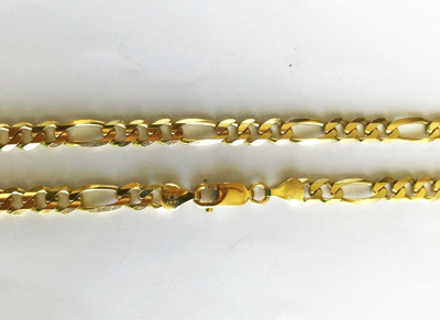 Pre-owned Gd Diamond 6mm 26" 36 Gm 14k Gold Yellow Solid Men's Figaro Necklace Chain Polished