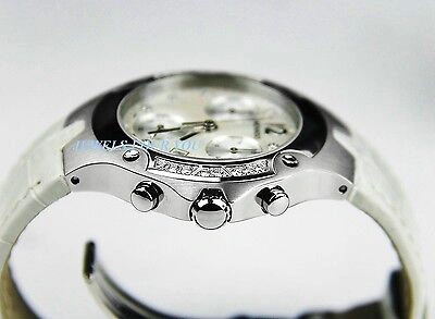 Pre-owned Movado Swiss Diamond Chronograph Quartz Watch 84c51892 Alligator Box $3850 1