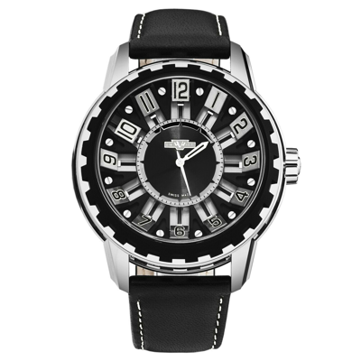 Pre-owned Dewitt Men's 'academia Slide' Black Dial Black Titanium Bezel Ac.sld.004 Rpb