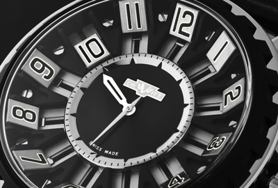 Pre-owned Dewitt Men's 'academia Slide' Black Dial Black Titanium Bezel Ac.sld.004 Rpb