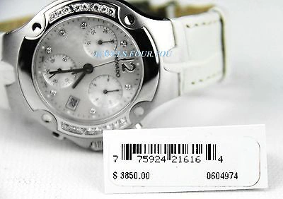 Pre-owned Movado Swiss Diamond Chronograph Quartz Watch 84c51892 Alligator Box $3850 1