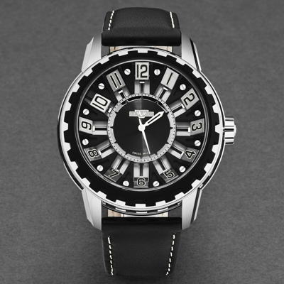 Pre-owned Dewitt Men's 'academia Slide' Black Dial Black Titanium Bezel Ac.sld.004 Rpb