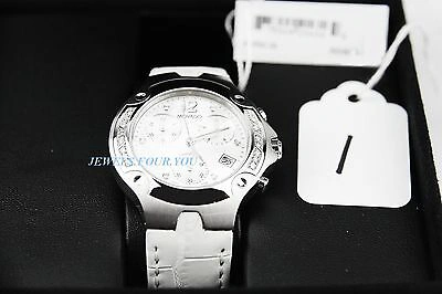 Pre-owned Movado Swiss Diamond Chronograph Quartz Watch 84c51892 Alligator Box $3850 1
