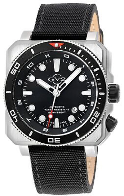 Pre-owned Gv2 By Gevril Men's 4541 Xo Submarine Swiss Automatic Sw200 Black Canvas Watch