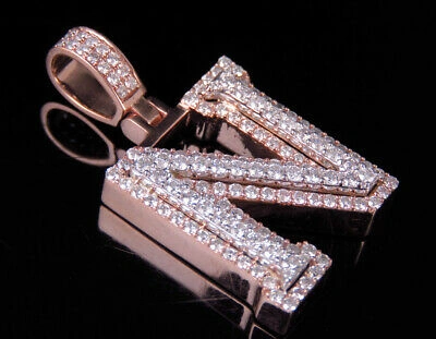Pre-owned Jewelry Unlimited Custom Letter N Initial 3d Diamond Pendant Charm 10k Two Tone Gold 1 3/4 Ct 1.5" In G-h