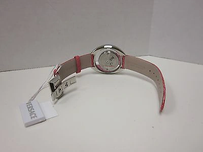Pre-owned Versace Women's 86q951md497 S111 Destiny Spirit Pink Leather Diamond Watch In Light Pink