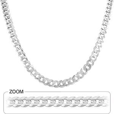 Pre-owned Gd Diamond 6.57mm 22" 31 Gm 14k Gold Solid White Men's Flat Cuban Chain Polish Necklace