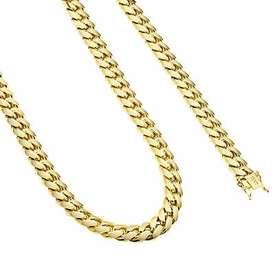 Pre-owned Nuragold 10k Yellow Gold Solid Mens 9mm Miami Cuban Link Chain Bracelet Box Clasp 9"