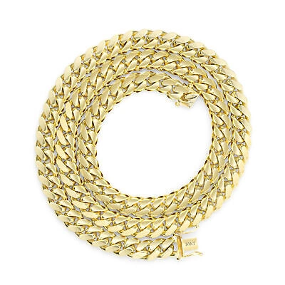Pre-owned Nuragold 10k Yellow Gold Solid Mens 9mm Miami Cuban Link Chain Bracelet Box Clasp 9"