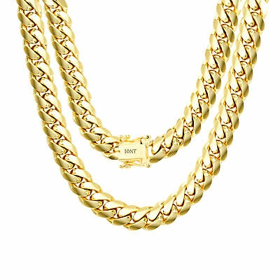 Pre-owned Nuragold 10k Yellow Gold Solid Mens 9mm Miami Cuban Link Chain Bracelet Box Clasp 9"
