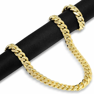 Pre-owned Nuragold 10k Yellow Gold Solid Mens 9mm Miami Cuban Link Chain Bracelet Box Clasp 9"