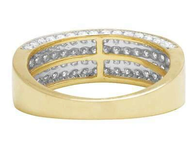 Pre-owned Jewelry Unlimited 10k Yellow Gold Unisex 3d 1.6ct Diamond Wedding Band Ring