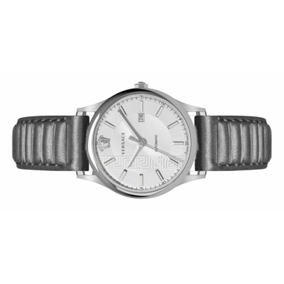 Pre-owned Versace Men Watch Wristwatch Automatic Leather Aiakos V18010017