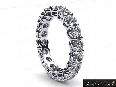 Pre-owned Jewelwesell 3.15ct Round Diamond Shared Prong Gallery Wedding Eternity Band Ring 14k I Si2