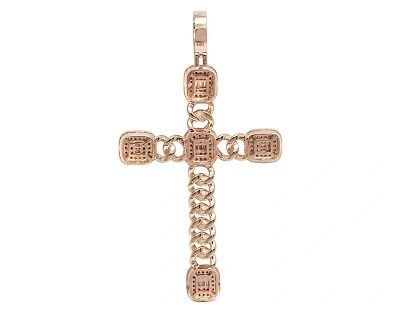 Pre-owned Jewelry Unlimited 14k Baguette Halo Cuban Cross Pendant 3" 2.5ct Real Diamond