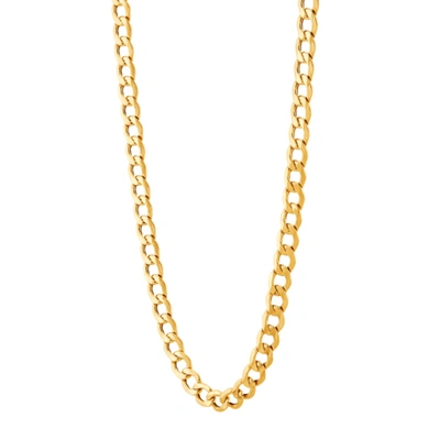 Pre-owned Finecraft Welry Men's 7 Mm Italian-made Curb Chain Necklace In 14k Yellow Gold, 20"