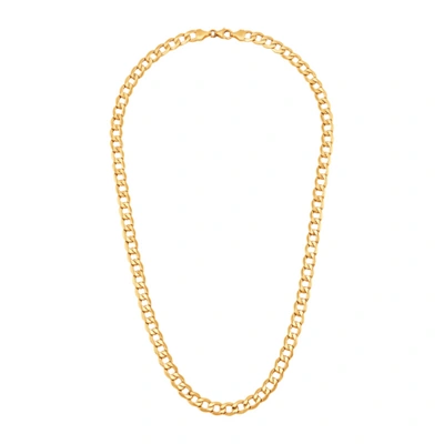 Pre-owned Finecraft Welry Men's 7 Mm Italian-made Curb Chain Necklace In 14k Yellow Gold, 20"