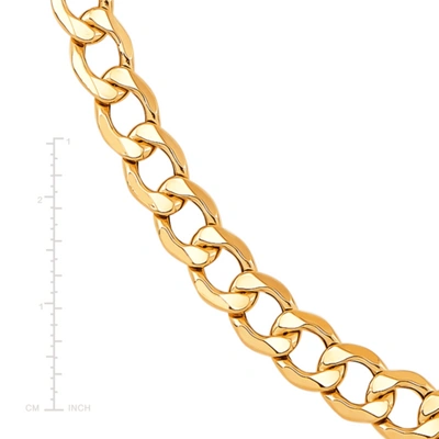 Pre-owned Finecraft Welry Men's 7 Mm Italian-made Curb Chain Necklace In 14k Yellow Gold, 20"