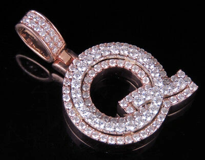 Pre-owned Jewelry Unlimited Custom Letter Q Initial 3d Diamond Pendant Charm 10k Two Tone Gold 1 1/2 Ct 1.5" In G-h