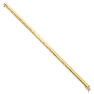 Pre-owned Skyjewelers Real 14kt Yellow Gold 6mm Domed 7in. Omega Chain Bracelet; 7 Inch