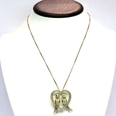 Pre-owned Handmade 2.00 Ct Turtle Dove Diamond Pendant F Vvs1 18k Yellow Gold