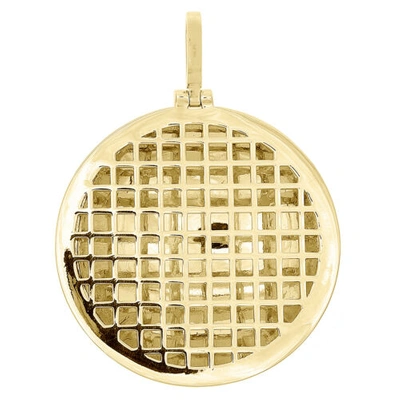 Pre-owned Jfl Diamonds & Timepieces 10k Yellow Gold Diamond Smiley Drooling Face Eomji Pendant 1.75" Charm 0.40 Ct. In White