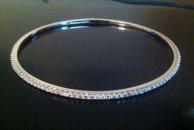 Pre-owned Stuller Diamond Bangle Bracelet 2 Ct Tdw 14k Rose Gold 8" Slip On Stackable In Yellow