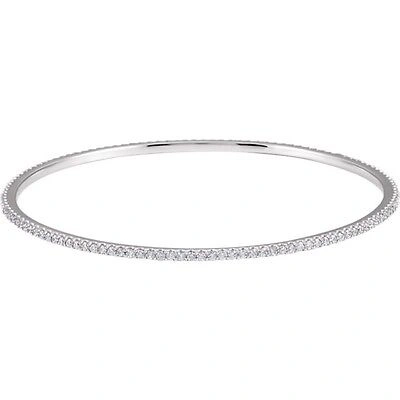 Pre-owned Stuller Diamond Bangle Bracelet 2 Ct Tdw 14k Rose Gold 8" Slip On Stackable In Yellow