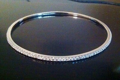 Pre-owned Stuller Diamond Bangle Bracelet 2 Ct Tdw 14k Rose Gold 8" Slip On Stackable In Yellow