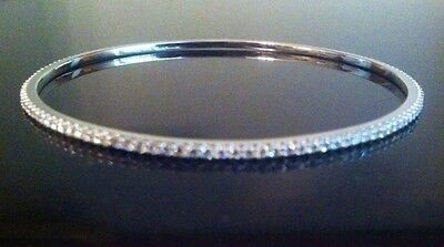 Pre-owned Stuller Diamond Bangle Bracelet 2 Ct Tdw 14k Rose Gold 8" Slip On Stackable In Yellow