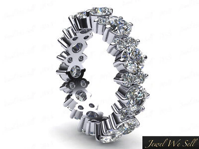 Pre-owned Jewelwesell 3.00ct Round Cut Diamond Garland Wedding Eternity Band Ring 10k White Gold Gh I1