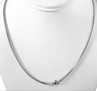 Pre-owned Gd Diamond 2mm 24" 15 Gm Solid 14k Gold White Women's Men's Franco Necklace Chain Polished