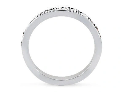 Pre-owned Jewelwesell Real 0.96ct Diamond Wedding Band Ring 950 Platinum Round Cut F Vs1 Channel Set In Gh