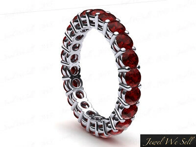 Pre-owned Jewelwesell 2.05ct Round Ruby Shared Prong Gallery Wedding Eternity Ring 950 Platinum Aaaa In F