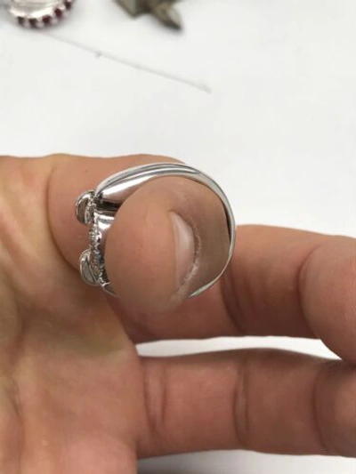 Pre-owned Navid Jewelry Inc 0.75ct Natural Diamond Cocktail Ring 14k White Gold Baguette & Round In F