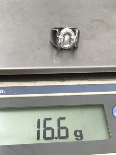 Pre-owned Navid Jewelry Inc 0.75ct Natural Diamond Cocktail Ring 14k White Gold Baguette & Round In F