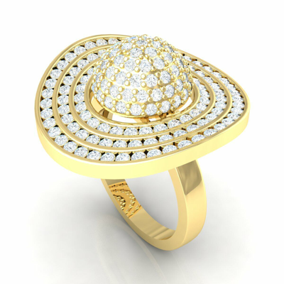 Pre-owned Swarajewel 5ctw Round Natural Diamond Engagement Ring Men Women Cocktail 14k Yellow Gold In G-h