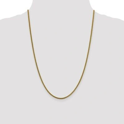 Pre-owned Skyjewelers Real 14kt Yellow Gold 2mm Franco Chain; 24 Inch; Lobster Clasp